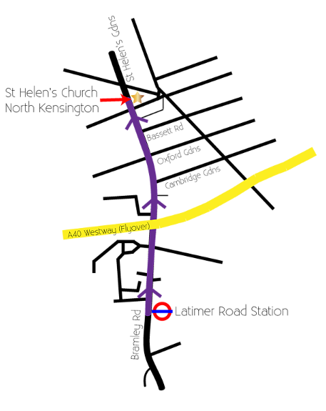 Map to St Helens